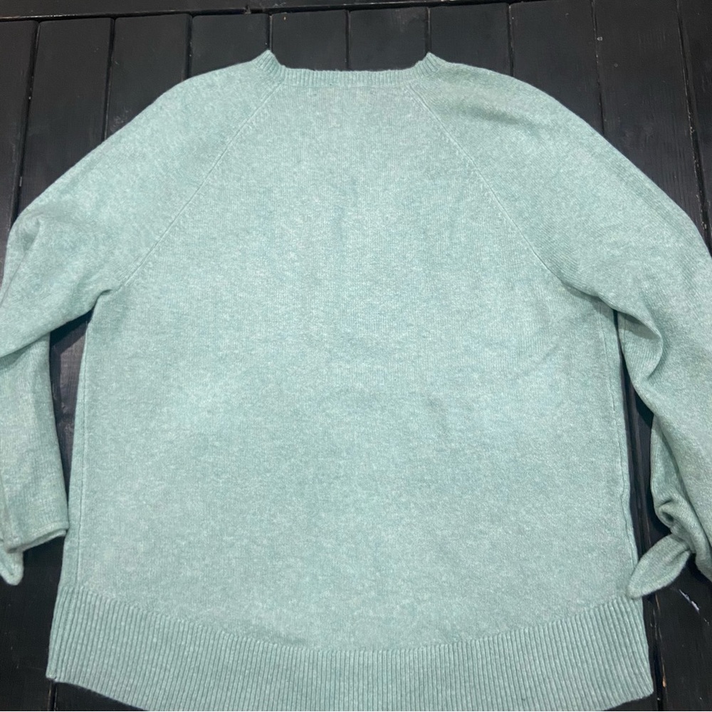 Ann Taylor Loft Women's Mint Green Crew Neck Kimono Sleeve Sweater Size L - Picture 2 of 6